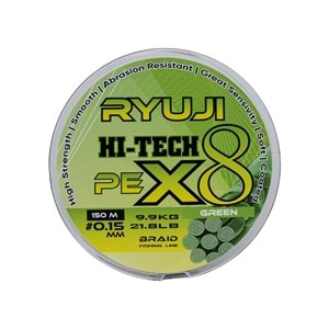 Ryuji Hi-Tech X8 150m Green İp Misina - 0.27 MM