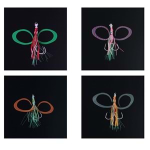 Seabor SBR03 Squid Hook Skirt (2 Adet) 2/0 Assist İğnesi - RED GREEN