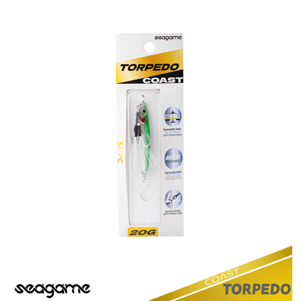 Seagame Torpedo Coast 20G Jig Yem - 224 GREEN SILVER HOLO