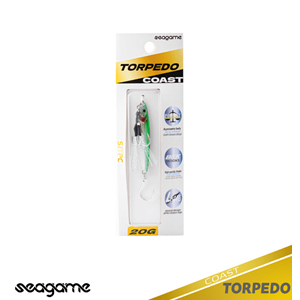 Seagame Torpedo Coast 20G Jig Yem - 224 GREEN SILVER HOLO
