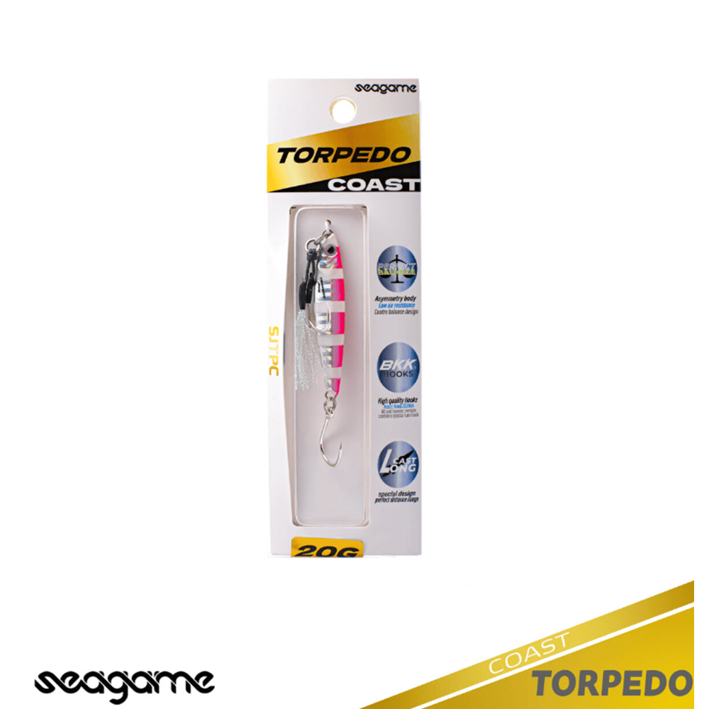 Seagame Torpedo Coast 20G Jig Yem - 002 PINK ZEBRA GLOW