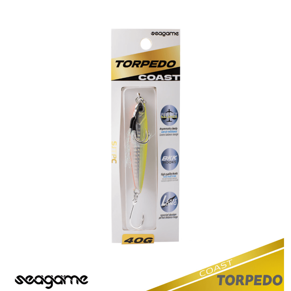 Seagame Torpedo Coast 40G Jig Yem - 015 YELLOW CHART