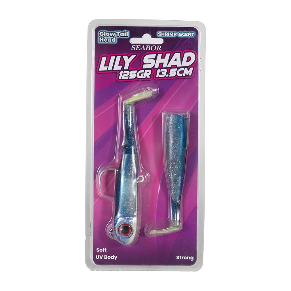 Seabor Lily Shad 125gr 2+1 Silikon Yem - PINK UV