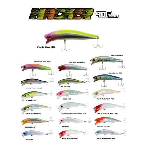 Fujin Hacker 90mm 13.7gr SSR Floating Maket Balık