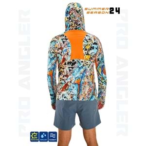 Fujin Pro Angler S24 Buff&Hoodie Makai Orange - L
