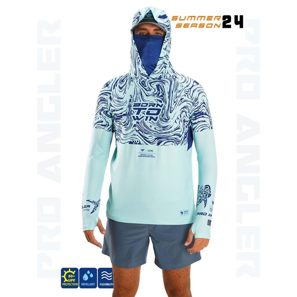 Fujin Pro Angler S24 Buff&Hoodie Izohips Mint - L