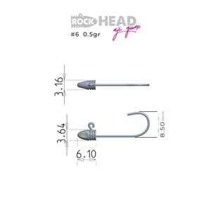 Fujin Rock-Head 6no Aji Game Jighead - 1.5GR