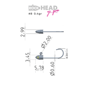 Fujin Rock-Head 8no Aji Game Jighead - 1.2GR