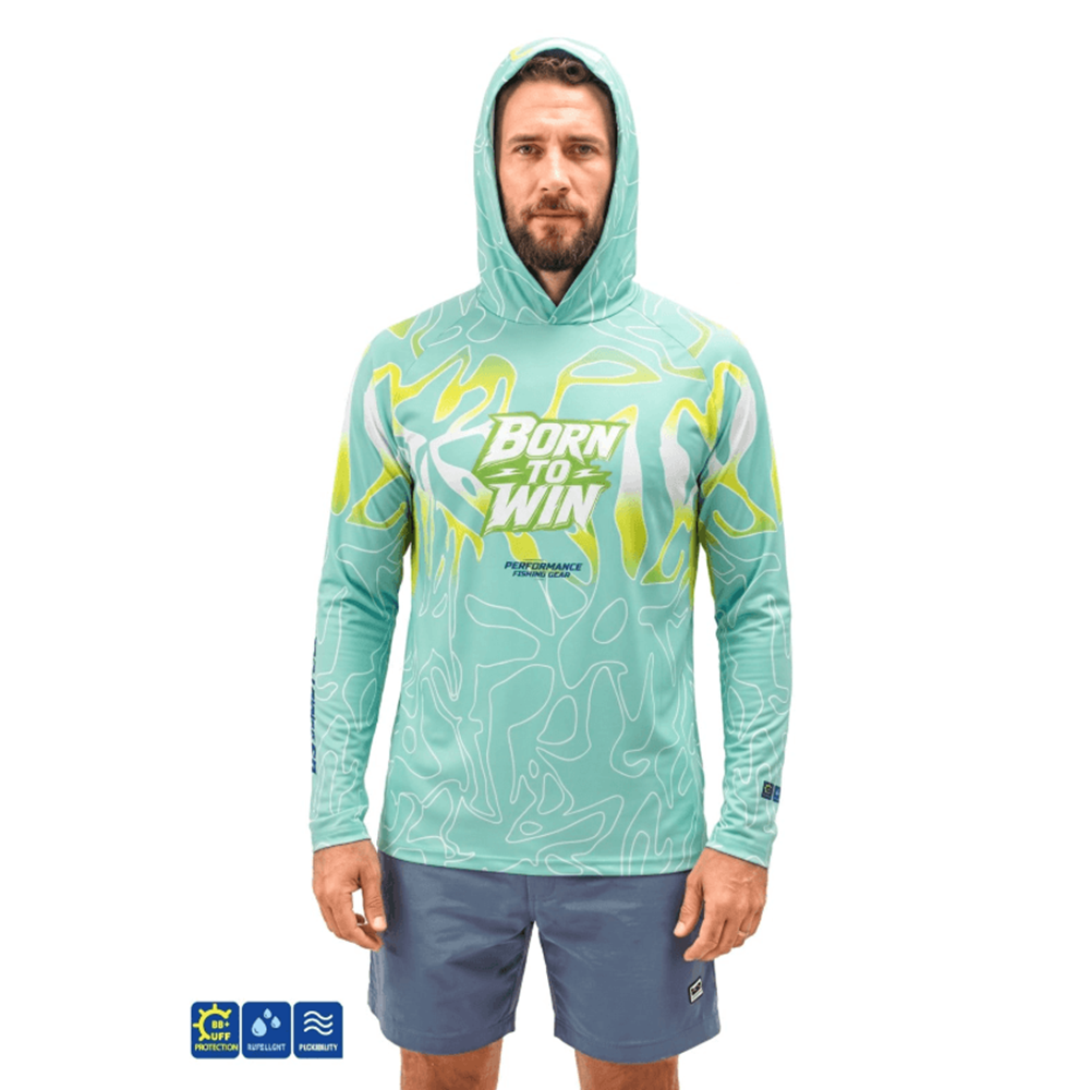 Fujin Pro Angler S26 T-Shirt Hooded Izohips Bold Mint