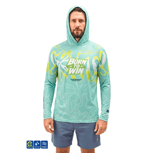 Fujin Pro Angler S26 T-Shirt Hooded Izohips Bold Mint