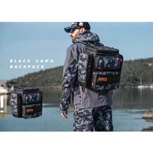 Fujin Black Camo Back Pack - Balıkçı Sırt Çantası