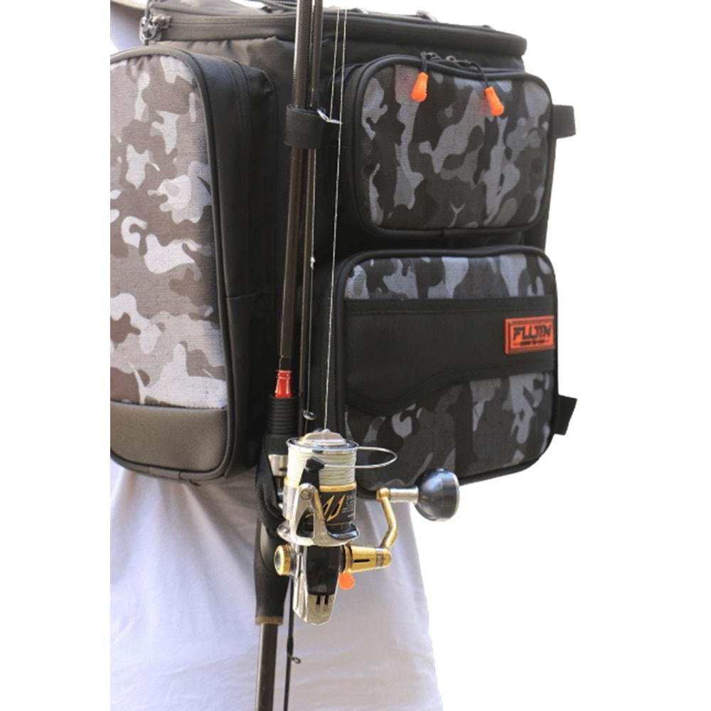 Fujin Black Camo Back Pack - Balıkçı Sırt Çantası