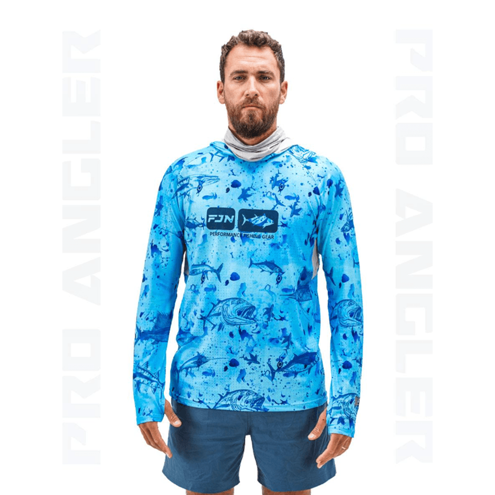 Fujin Pro Angler S24 Buff&Hoodie Blue Fish - 4XL