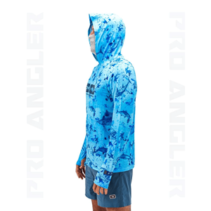Fujin Pro Angler S24 Buff&Hoodie Blue Fish - 4XL