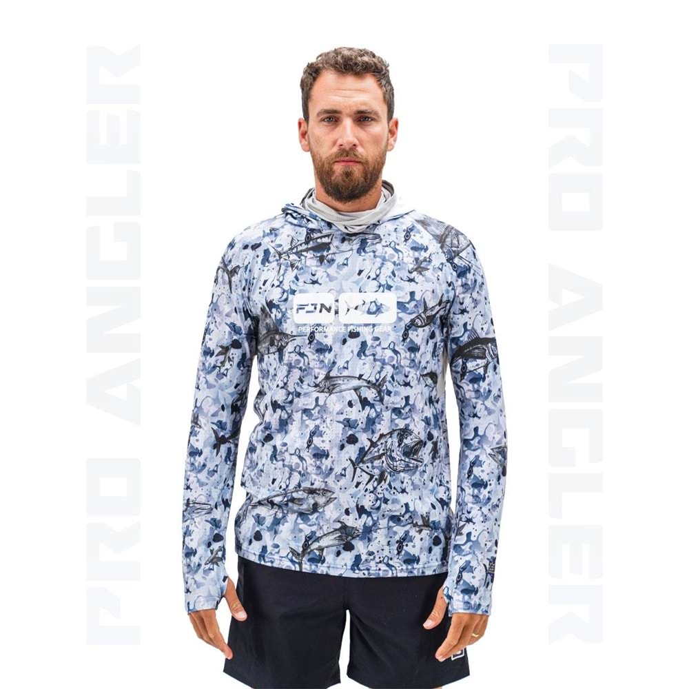 Fujin Pro Angler S24 Buff&Hoodie Black Fish - M