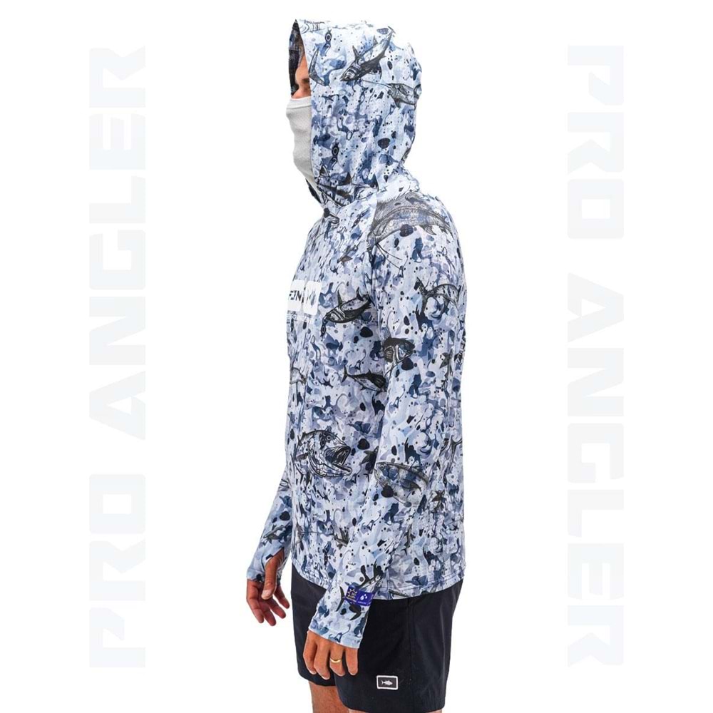 Fujin Pro Angler S24 Buff&Hoodie Black Fish - M