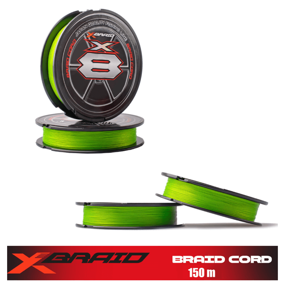 Ygk X035 Braid Cord PE X8 150M Chartreuse İp Misina - 1PE 0.16MM